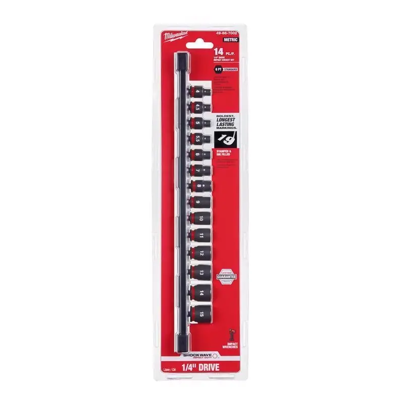 Shockwave 1/4 In. Drive Metric 6 Point Standard Socket Set 14 Pieces