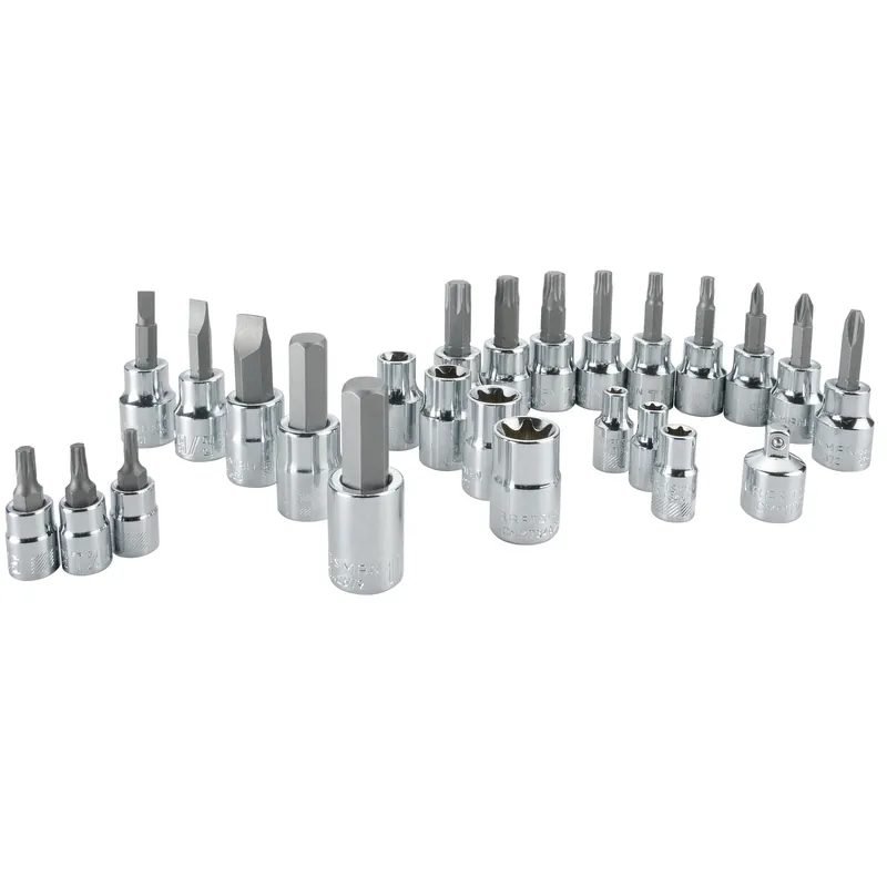 25-piece 1/4 And 3/8 In. Drive 6 Point Socket And Bit Set
