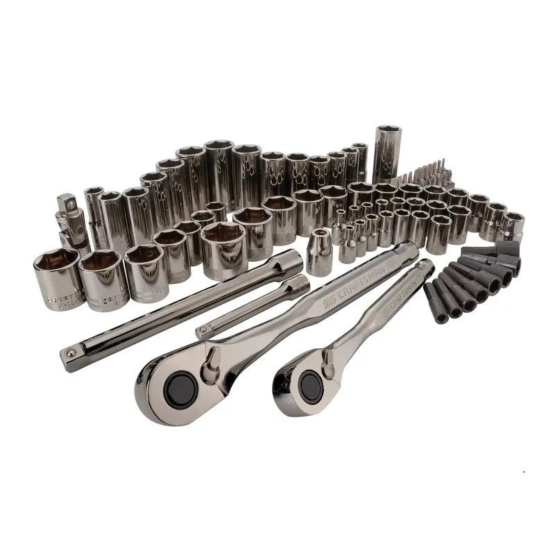 81-piece Metric And Sae 6 Point Mechanic‘s Tool Set With Gunmetal Chrome Finish