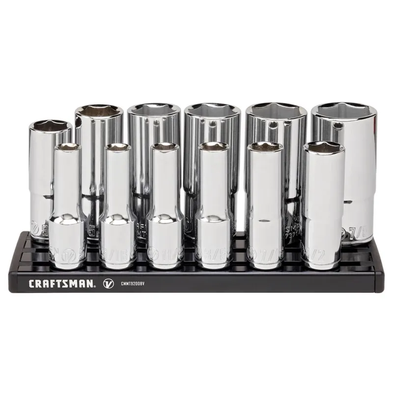 Craftsman V-series 3/8 Inch Drive Sae 6 Point Deep Socket Set 12 Piece