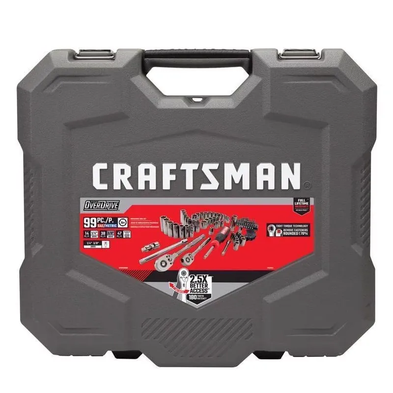 99‑Piece Craftsman Overdrive Metric & SAE Socket Kit – 1/4‑in & 3/8‑in 6‑Point Tools