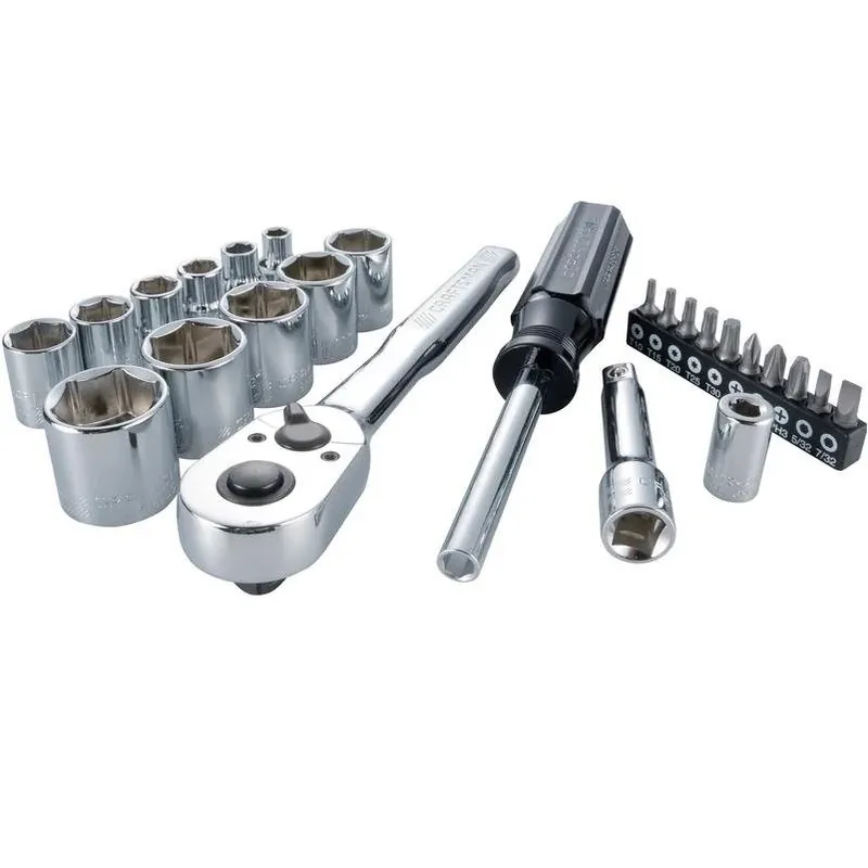 Craftsman 24‑Piece 3/8‑in. 6‑Point SAE Nano Socket Set – Chrome Vanadium Steel