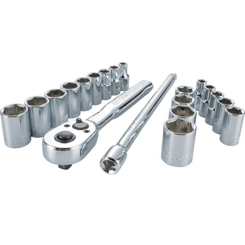 20-piece 1/4 In. Drive Metric And Sae 6 Point Socket And Ratchet Set