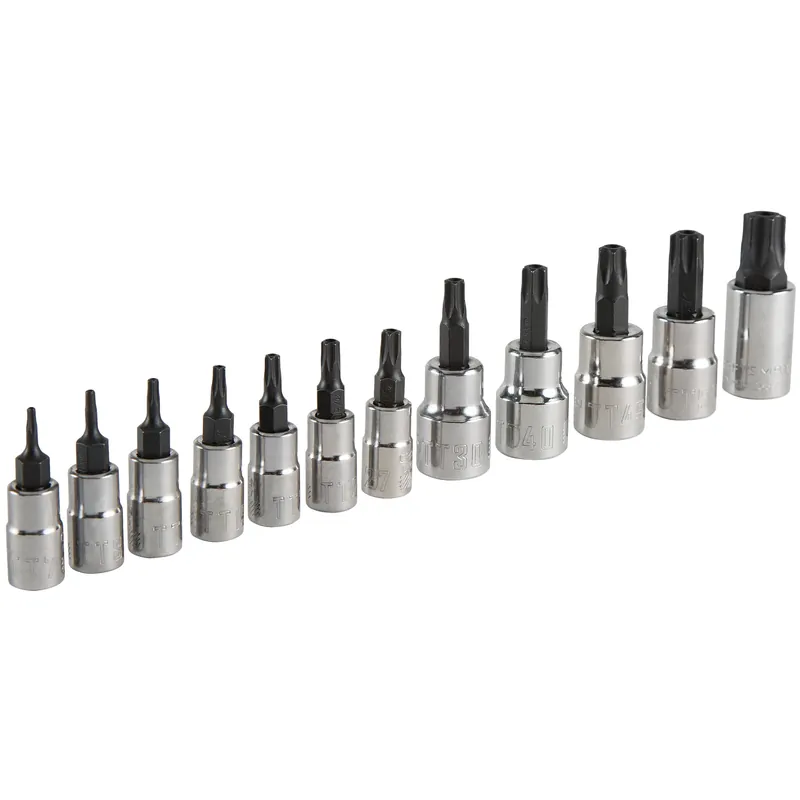 12-piece 1/4 And 3/8 In. Drive 6 Point Torx Bit Socket Set