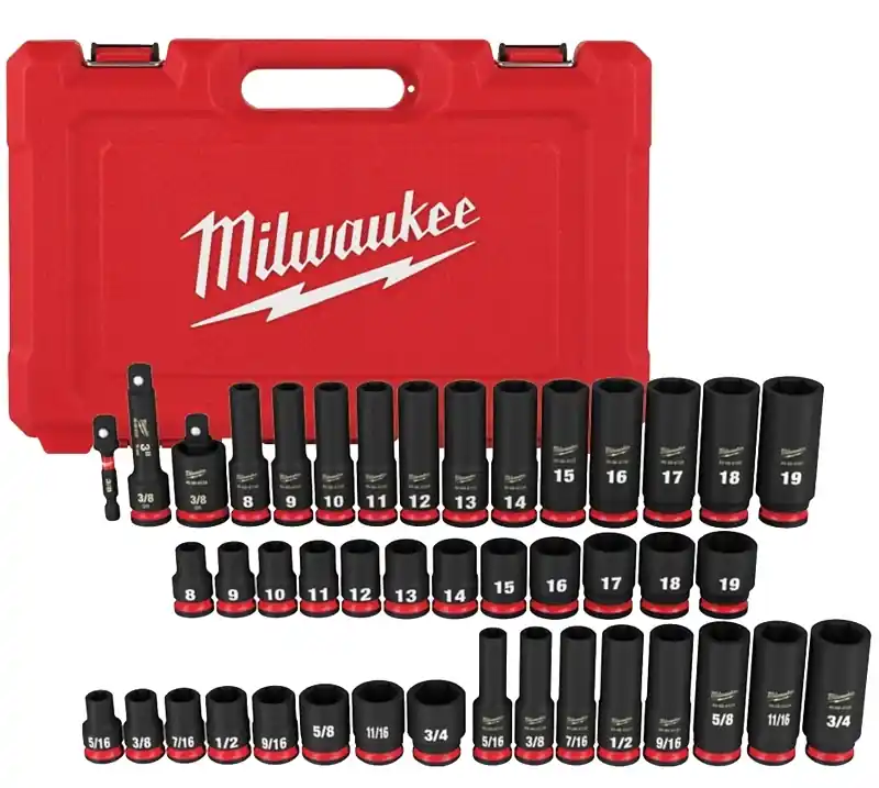 Shockwave 3/8 In. Drive Metric/sae 6 Point Standard/deep Impact Socket Set 43 Piece