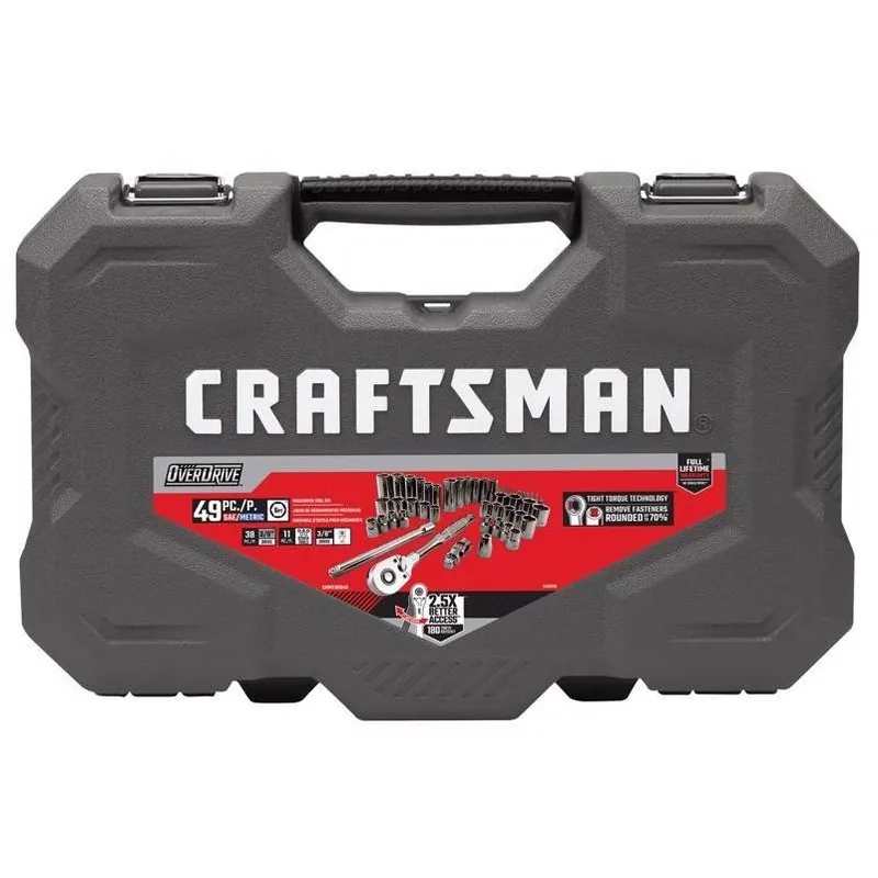 Craftsman OVERDRIVE 3/8‑Inch 6‑Point Metric/SAE 49‑Piece Mechanic Tool Set