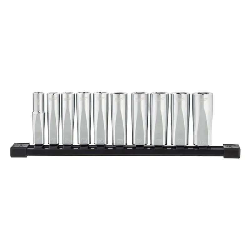 3/8 In. Drive Metric 6 Point Deep Well Socket Set 10 Piece