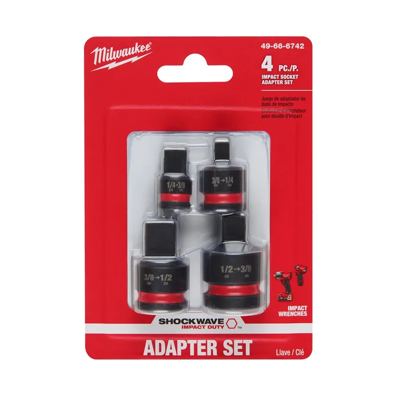 Tool Shockwave 1/4, 3/8 And 1/2 In. Drive Adapter Socket Set 4 Pieces