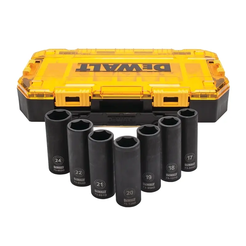 1/2 Inch Drive Metric Deep Impact Socket Set - 7 Piece
