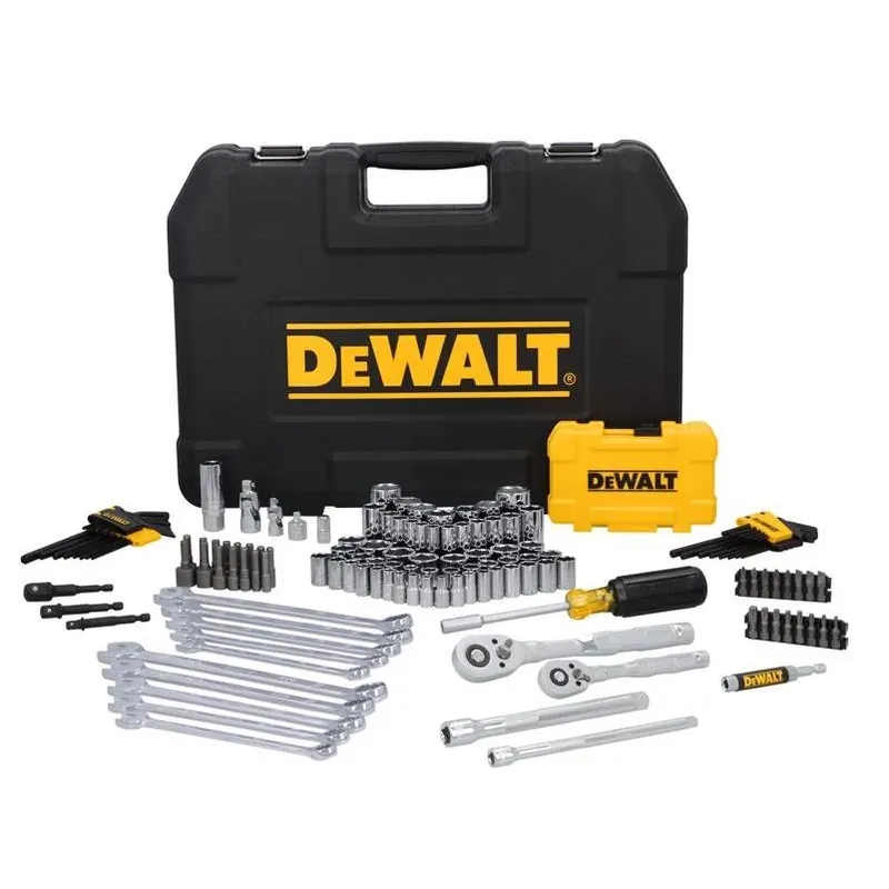 DeWalt 142‑Piece 1/4‑ & 3/8‑in. Metric/SAE Mechanic’s Socket Set – Chrome Vanadium Steel