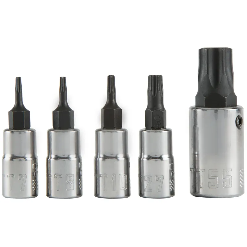 5-piece Tamperproof Torx Bit Socket Set For 1/4 And 3/8 Inch Drives