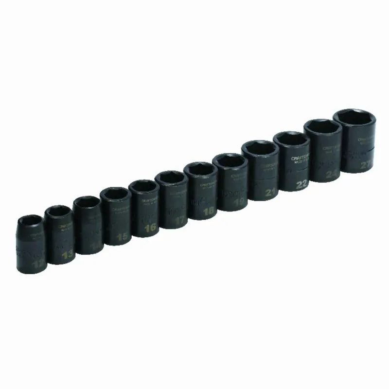 27 Mm X 1/2 In. Drive Metric 6 Point Impact Socket Set - 12 Pieces
