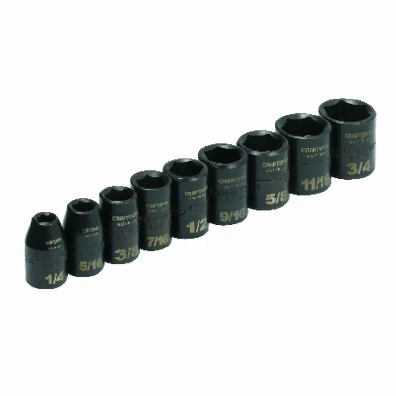1/4 In. X 3/8 In. Drive Sae 6 Point Socket Set - 9 Piece
