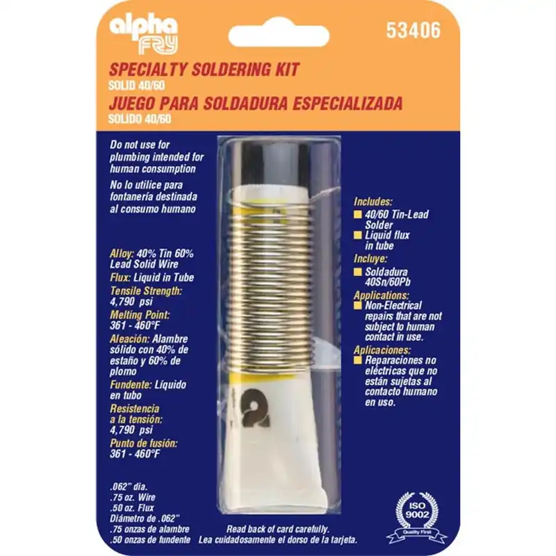 Leaded General-Purpose Solder With Flux, 0.062 Diameter, .9-oz.