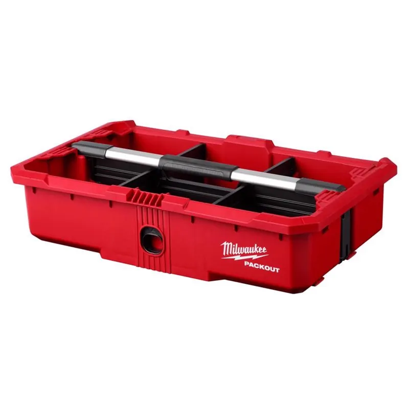 Packout Tool Tray Tote With Quick-adjust Dividers, 25 Lb Capacity, Red