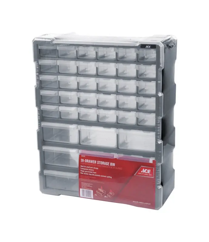 6-1/4 In. L X 15 In. W X 19 In. H Plastic Storage Organizer With 39 Compartments - Gray