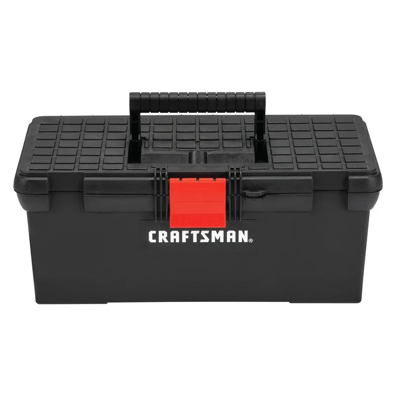 16 In. Classic Plastic Tool Box With Portable Tray And Pad Lock Eye