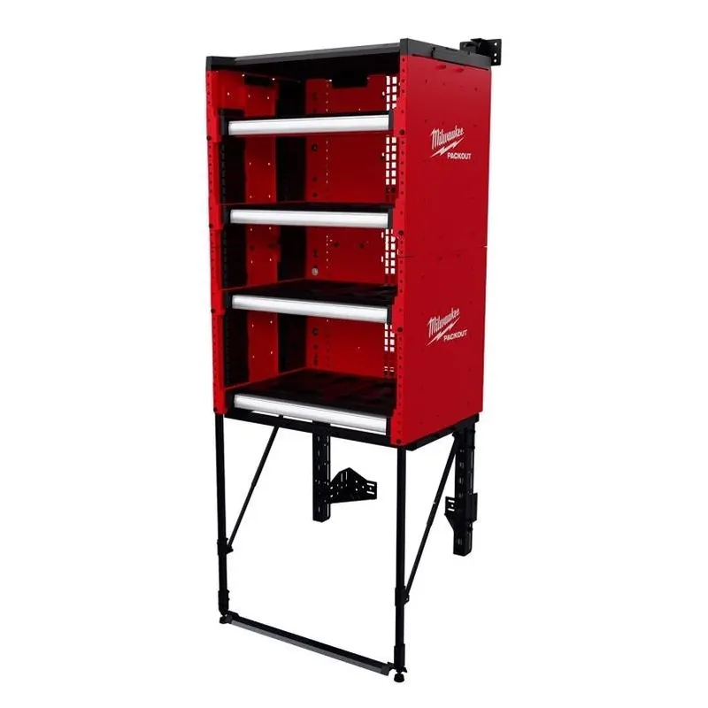 Milwaukee Packout Heavy‑Duty 63" Steel Rack Kit – Adjustable Shelving For Tool Storage