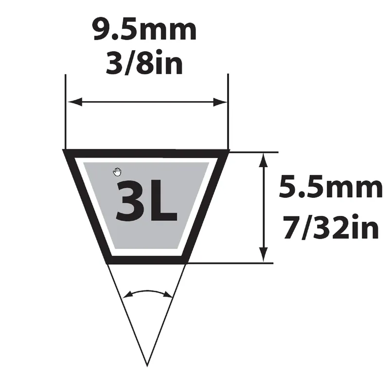 Fhp 3l280 General Utility V-belt 3/8 In. X 28 In. For Fractional Horsepower