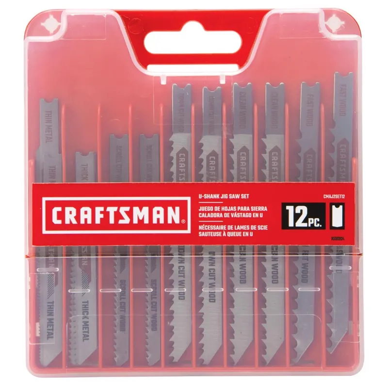 Craftsman 12 Piece U-shank High Carbon Steel Jig Saw Blade Set