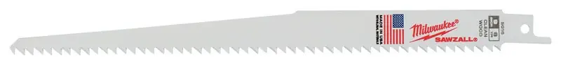 Milwaukee Sawzall 9 In. Bi-Metal Clean Wood Reciprocating Saw Blade 6 TPI 5 Pk