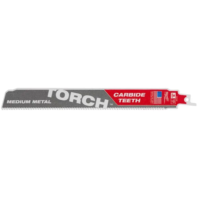 Milwaukee Torch 9 Inch 10 Tpi Carbide Metal Cutting Reciprocating Saw Blade