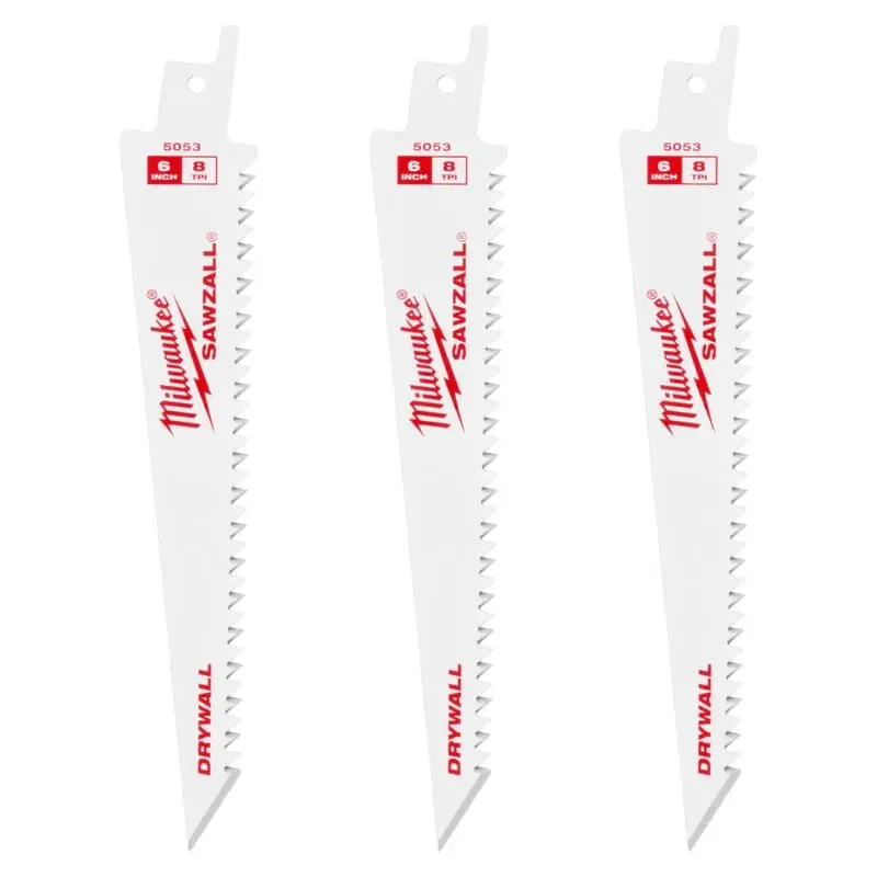 Milwaukee Sawzall Steel Reciprocating Saw Blade 8 TPI 3 Pc