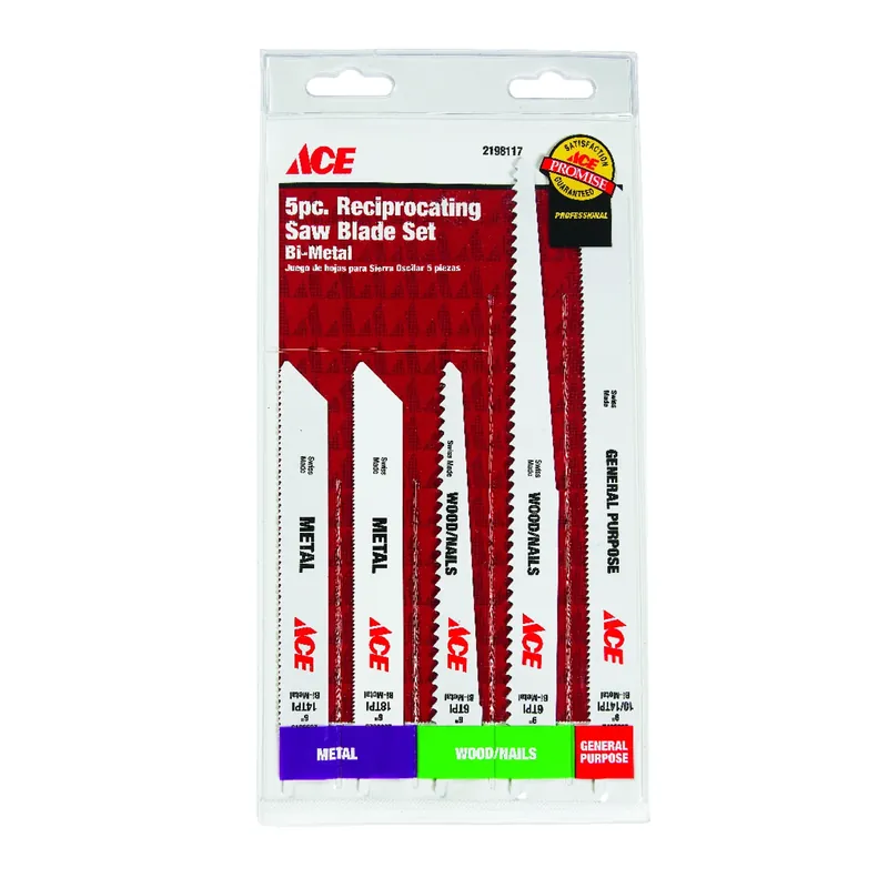 Ace 6 & 9 In. Bi-Metal Reciprocating Saw Blade 14 TPI 5 Pk