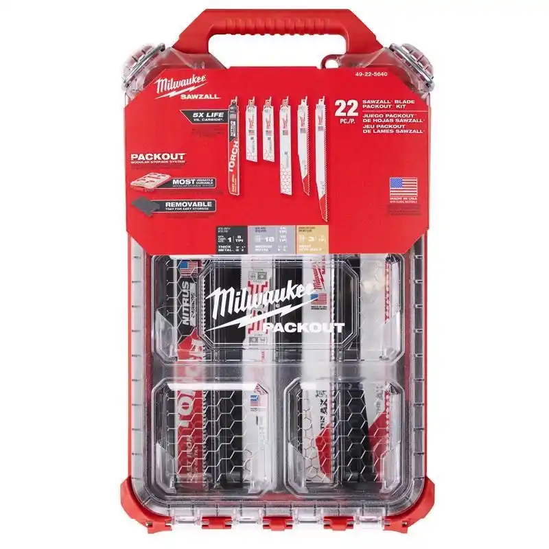 Milwaukee Sawzall 22-piece Bi-metal Reciprocating Saw Blade Set With Packout Organizer