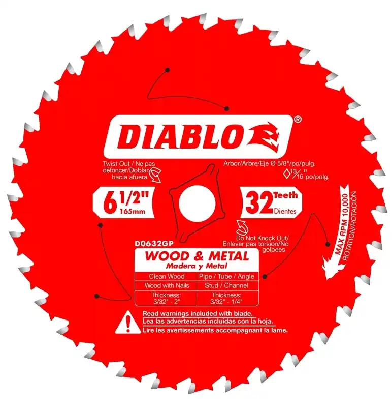 Wood & Metal Circular Saw Blade, 32-Tooth X 6-1/2-In.