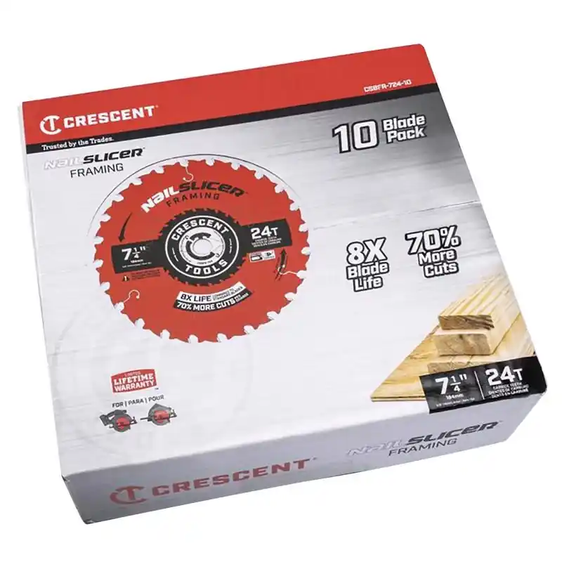 Crescent NailSlicer 7-1/4 In. D X 5/8 In. Framing Carbide Circular Saw Blade 24 Teeth 10 Pk