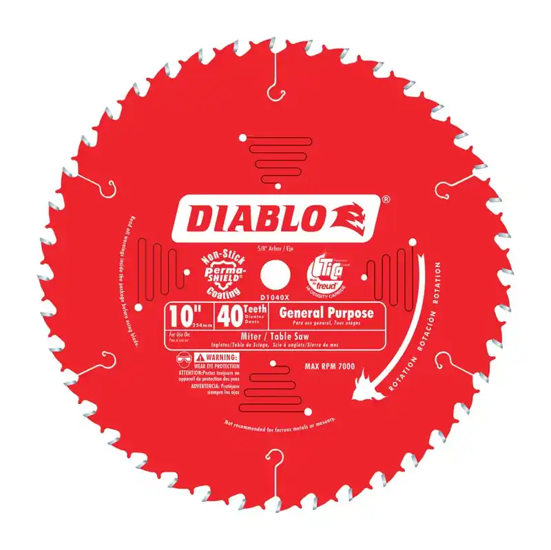 Diablo 10 In. D X 5/8 In. TiCo Hi-Density Carbide Circular Saw Blade 40 Teeth 1 Pk