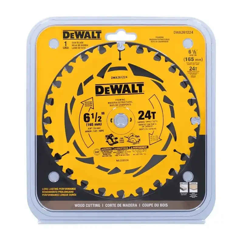 Dewalt 6-1/2 Inch 24-tooth Tungsten Carbide Circular Saw Blade