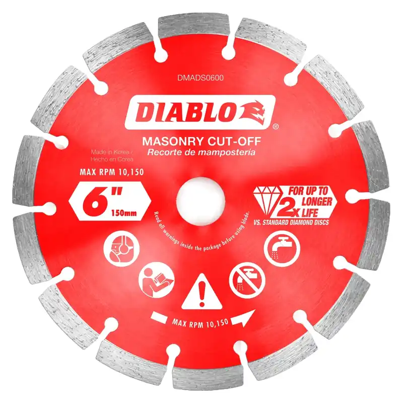 Diablo 6 In. D X 7/8 In. X .094 In. Thick Diamond Masonry Cut-Off Disc 1 Pk