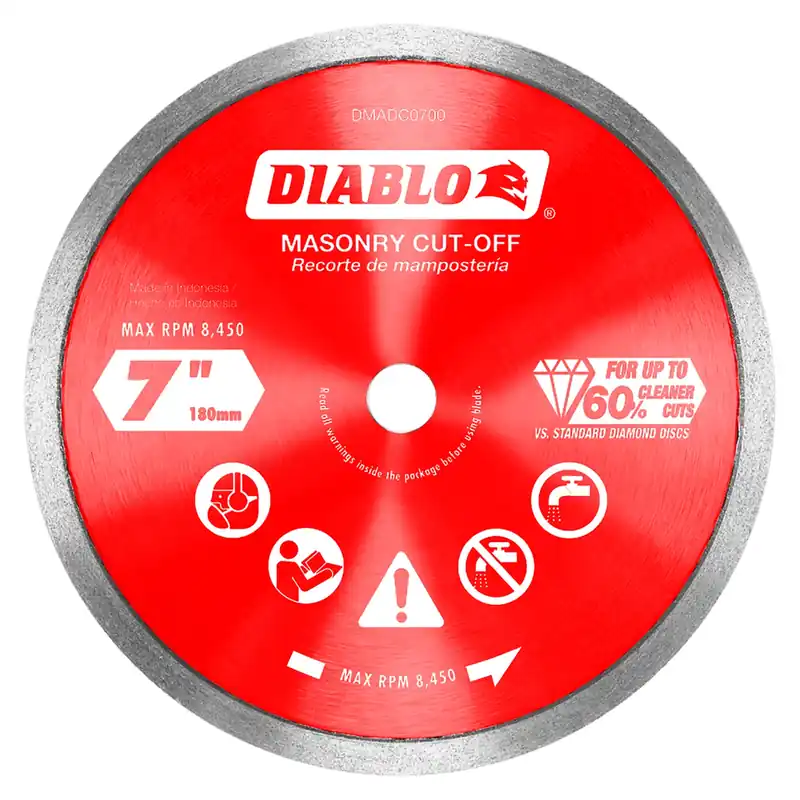 Diablo 7 In. D X 5/8 In. X .063 In. Thick Diamond Masonry Cut-Off Disc 1 Pk