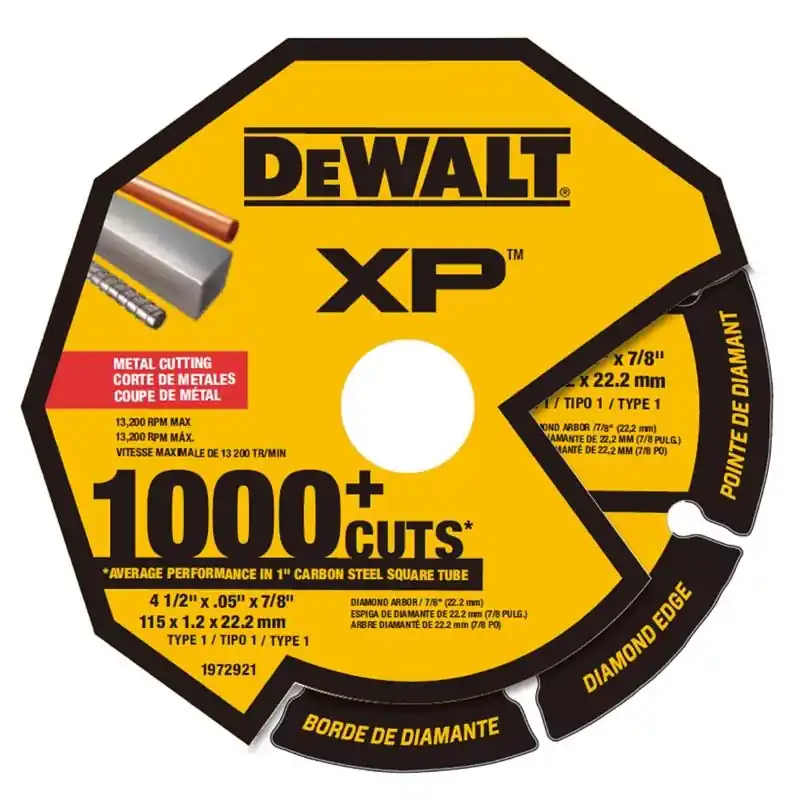 DeWalt XP 4-1/2 In. D X 7/8 In. X 0.05 In. Thick Diamond Metal Cutting Wheel 1 Pk