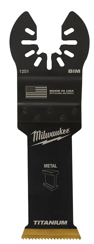 Milwaukee Universal Fit Open-Lok 1-1/8 In. W Bi-Metal Multi-Tool Oscillating Blade Multi-Material 1