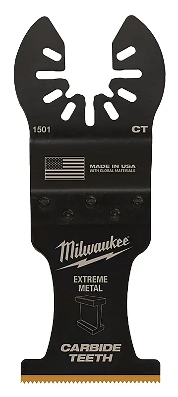Milwaukee Universal Fit Open-Lok 3.58 In. L X 1-3/8 In. W Carbide Metal Blade Extreme Metal 3 Pk
