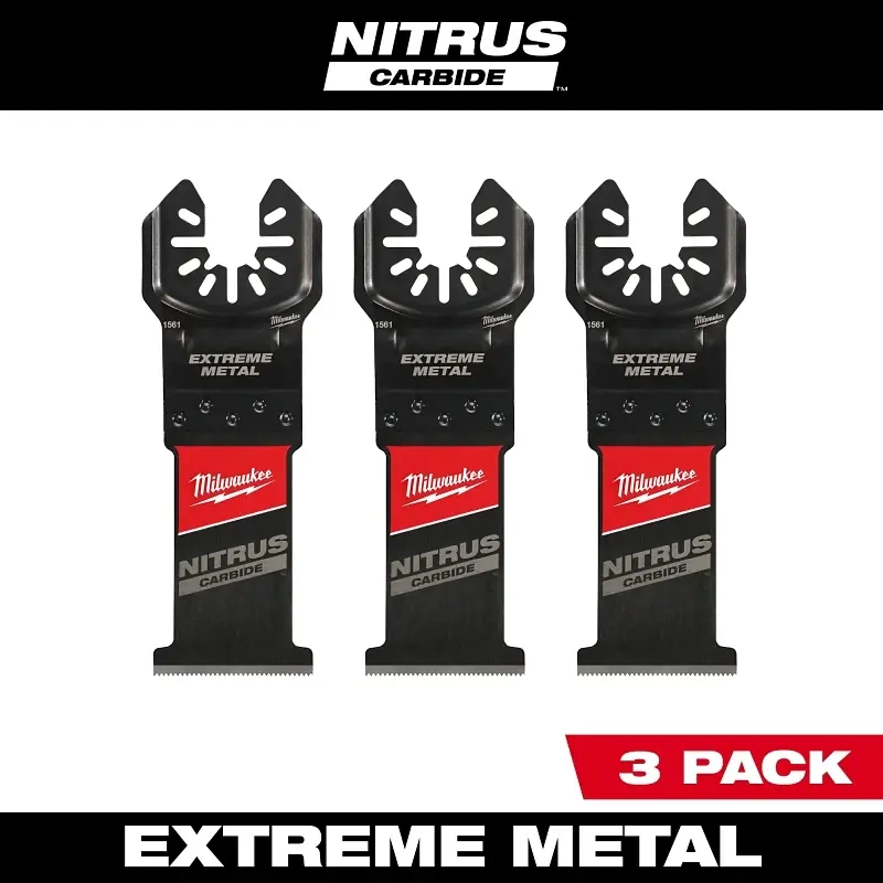 Milwaukee Nitrus Carbide 1-3/8 In. W Carbide Open-Lok Oscillating Blade Multi-Material 3 Pk