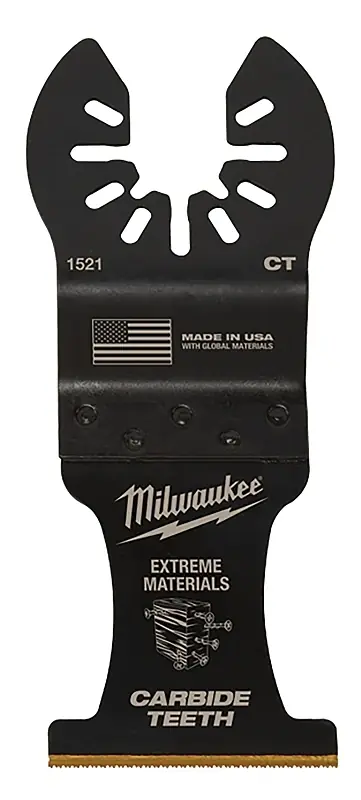 Milwaukee Universal Fit Open-Lok 3.58 In. L X 1-3/8 In. W Carbide Extreme Materials Multi-Tool Oscil