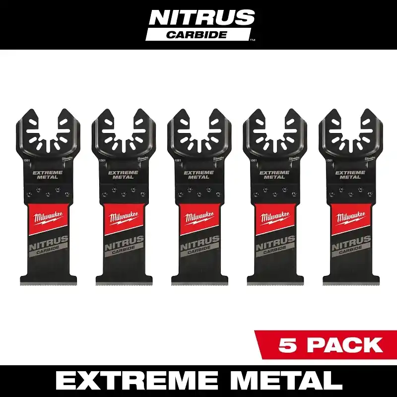 Milwaukee Nitrus Carbide 1-3/8 In. W Carbide Open-Lok Oscillating Blade Multi-Material 5 Pk
