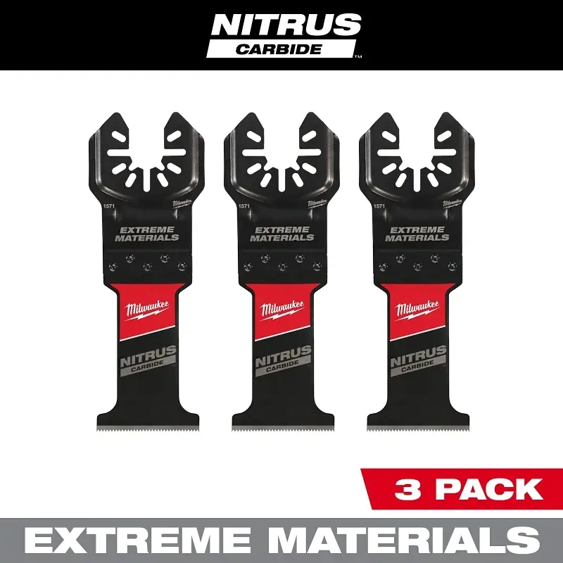 Milwaukee Nitrus Carbide 1-3/8 In. W Carbide Open-Lok Oscillating Saw Blade Multi-Material 3 Pk