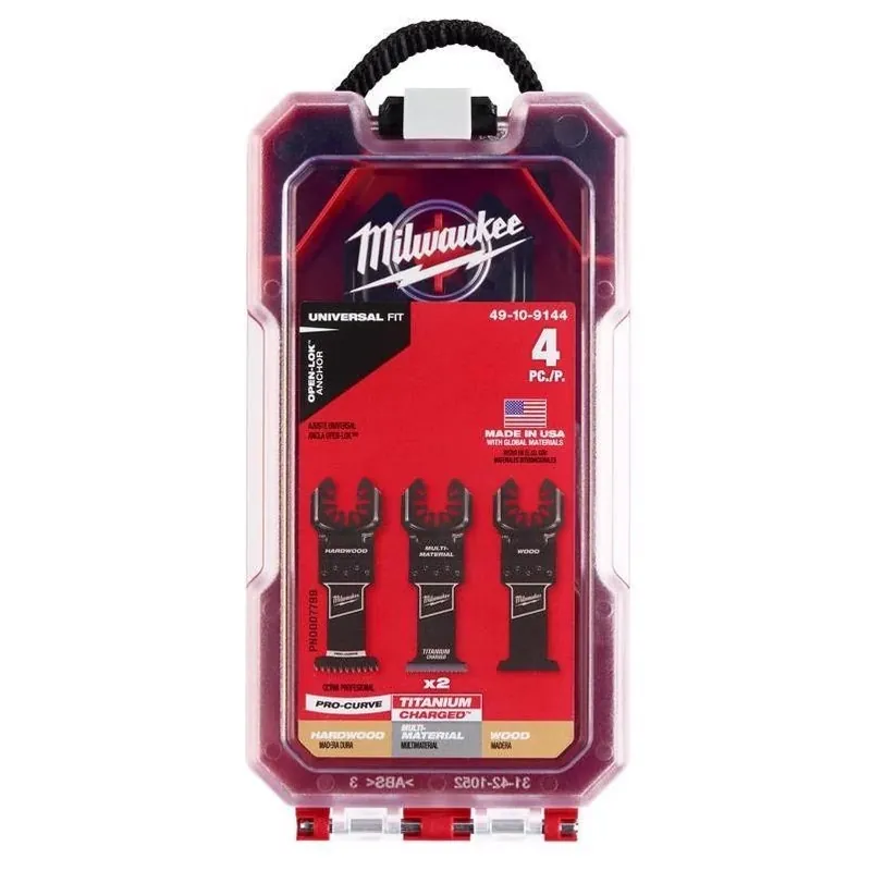 Milwaukee Carbon Steel Semi-Circle Oscillating Blade Set – 4‑Piece Kit