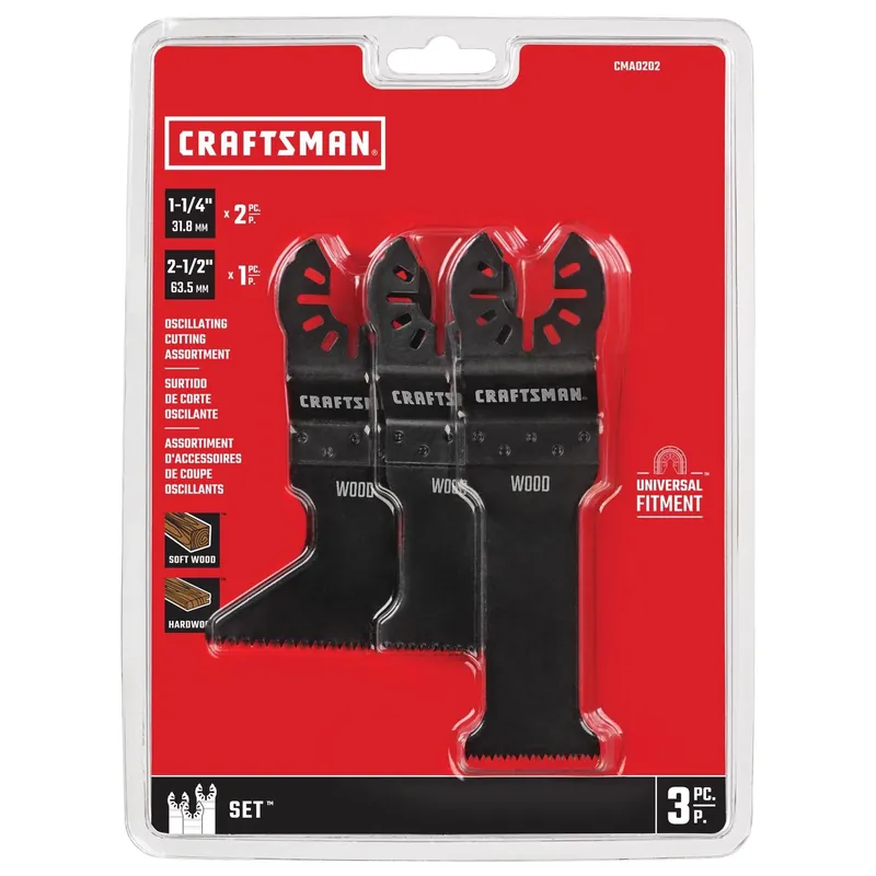 Craftsman High Carbon Steel Wood Cutting Oscillating Blade Set 3 Pc