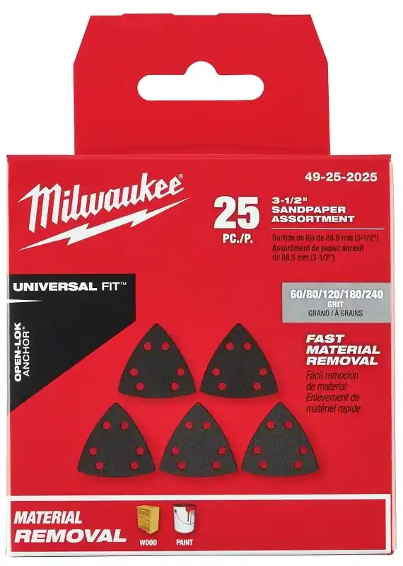 Milwaukee Universal Fit Open-Lok 3-1/2 In. Silicone Carbide Abrasive 60 / 80 / 120 / 180 / 240 Grit