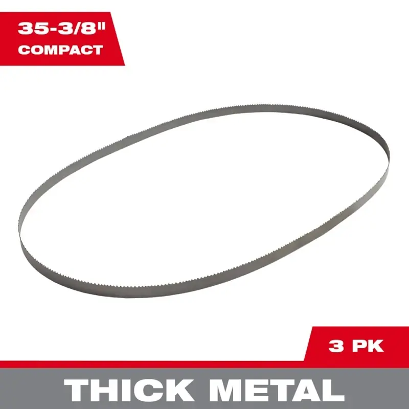Milwaukee 35.4 In. L X 0.5 In. W Bi-Metal Compact Band Saw Blade 10 TPI Raker Teeth 3 Pk