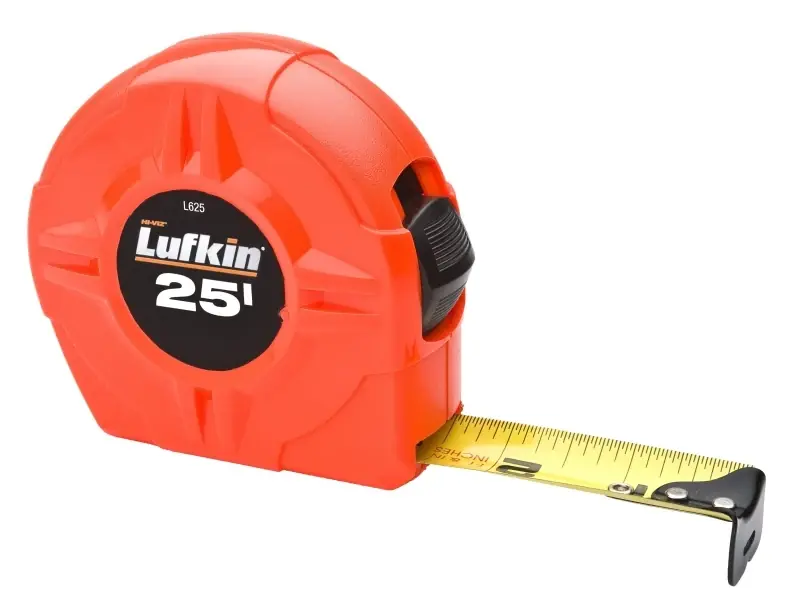 Lufkin Tape Measure, Hi-Viz Orange, 25 Ft.