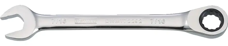 SAE Ratcheting Combination Wrench, Long-Panel, 7/16 In.