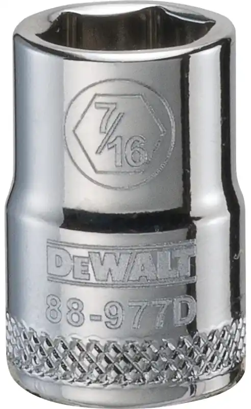 SAE Socket, Shallow, 6-Point, 7/16 In., 3/8 In. Drive
