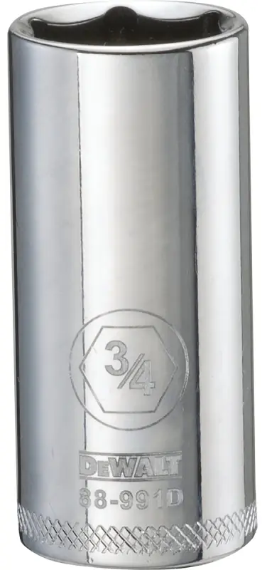 SAE Socket, Deep, 6-Point, 3/4 In., 3/8 In. Drive